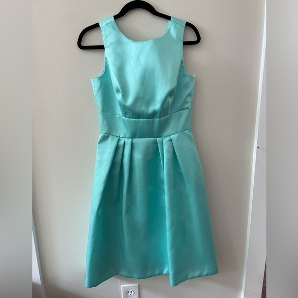ALFRED SUNG Tiffany Blue Sateen Sample Dress - Picture 1 of 4